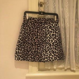 Topshop Pink, Black, Silver leopard skirt size 6